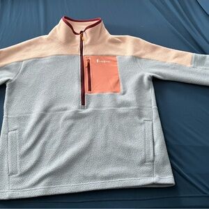 Cotopaxi Colorblock Sweater - Peach, Gray, and Coral